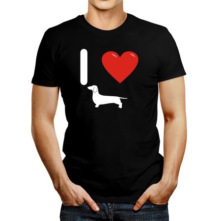 Polo de Hombre Idakoos I Love Dachshund Silhouette 2 Negro M