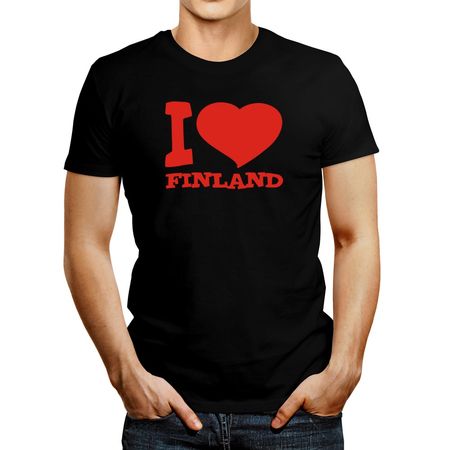 Polo de Hombre Idakoos I Love Finland Negro XXL