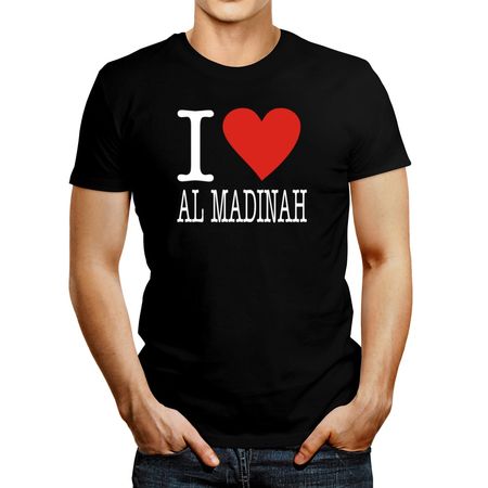 Polo de Hombre Idakoos I Love Al Madinah Negro XXXL