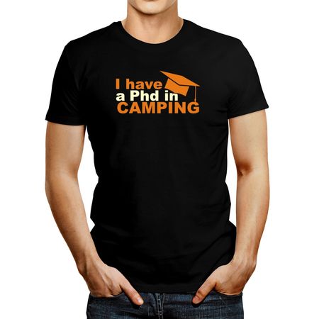 Polo de Hombre Idakoos I Have A Phd In Camping Negro M