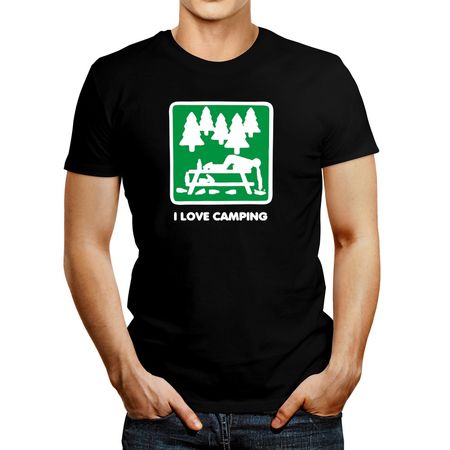 Polo de Hombre Idakoos I Love Camping Negro XXL