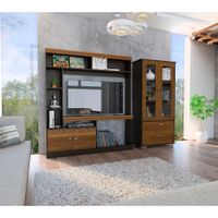 Centro de Entretenimiento 52"" + Vitrina Classic Color - Caramelo / Wengue