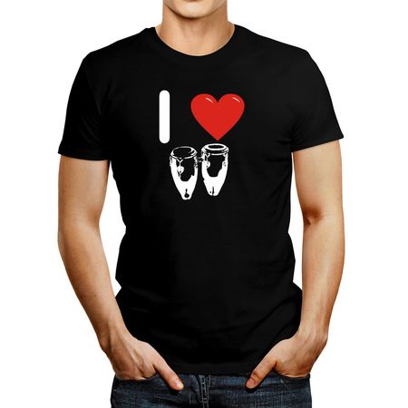 Polo de Hombre Idakoos I Love Conga Silhouette Negro XL