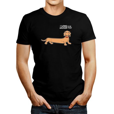 Polo de Hombre Idakoos I Long To Be Dachshund Negro L