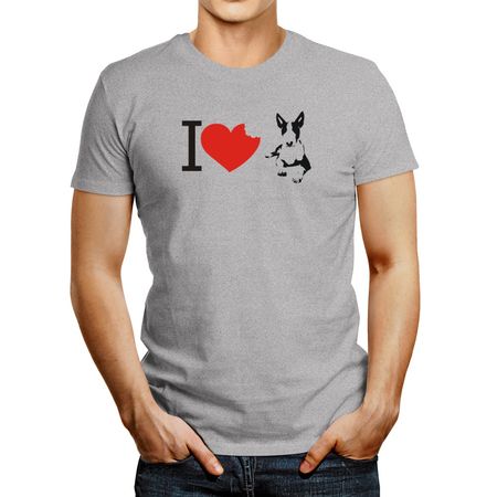 Polo de Hombre Idakoos I Love Bull Terriers Gris Oscuro XL