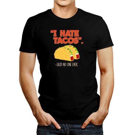 Polo de Hombre Idakoos I Hate Tacos Said No One Ever Negro XXXL