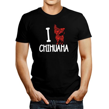 Polo de Hombre Idakoos I Love Chihuahua Negro XXL