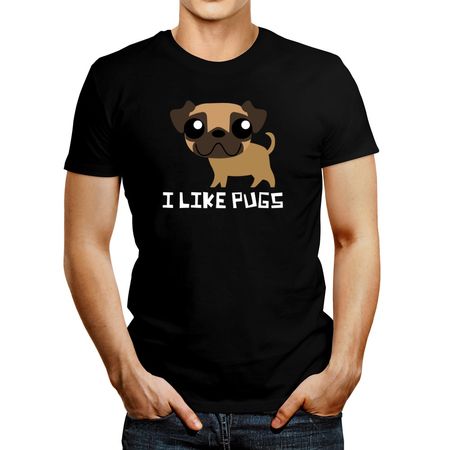 Polo de Hombre Idakoos I Like Pugs Negro XL