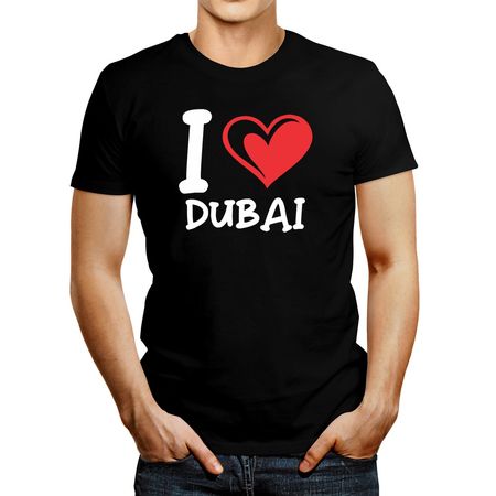 Polo de Hombre Idakoos I Love Dubai Embroidery Negro XXXL