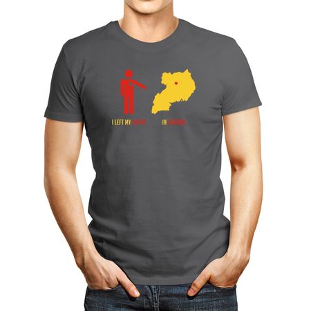 Polo de Hombre Idakoos I Left My Heart In Ugandamap Plateado XL