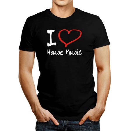 Polo de Hombre Idakoos I Love House Music Negro S