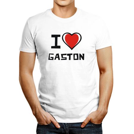 Polo de Hombre Idakoos I Love Gaston Bicolor Heart Blanco L