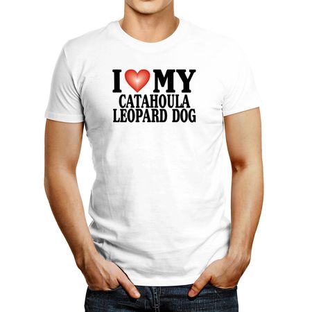 Polo de Hombre Idakoos I Love Catahoula Leopard Dog Blanco XL