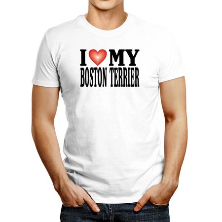 Polo de Hombre Idakoos I Love Boston Terrier Blanco XL