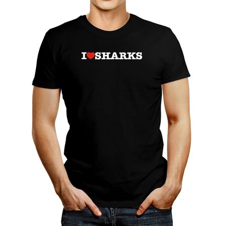 Polo de Hombre Idakoos I Love Sharks Linear Negro S