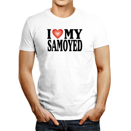 Polo de Hombre Idakoos I Love Samoyed Blanco Xxxl