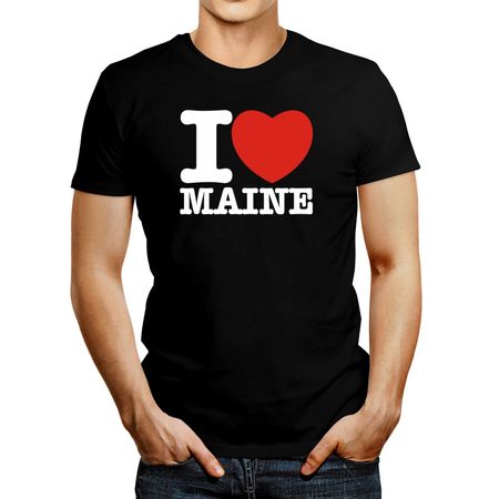 Polo de Hombre Idakoos I Love Maine Bold Font Negro XXXL