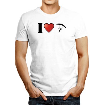 Polo de Hombre Idakoos I Love Skydiving Blanco S