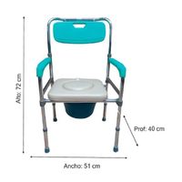 Silla Sanitaria Acolchado Baño Portatil Aluminio