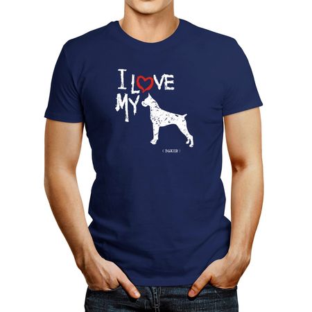 Polo de Hombre Idakoos I Love My Boxer 2 Azul Acero Claro S