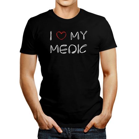 Polo de Hombre Idakoos I Love My Medic Negro S