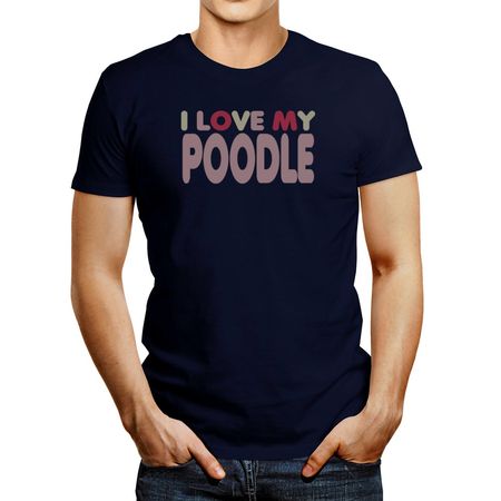 Polo de Hombre Idakoos I Love My Poodle 3 Azul Marino Xxxl