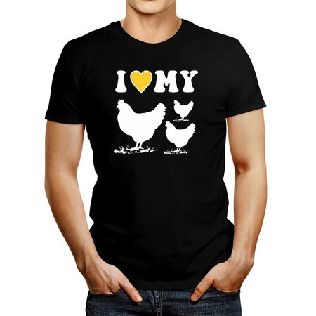 Polo de Hombre Idakoos I Love My Chickens Negro XL