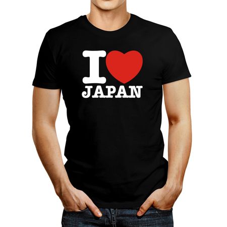 Polo de Hombre Idakoos I Love Japan Bold Font Negro L