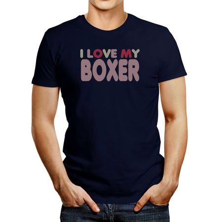 Polo de Hombre Idakoos I Love My Boxer Azul Marino XXXL