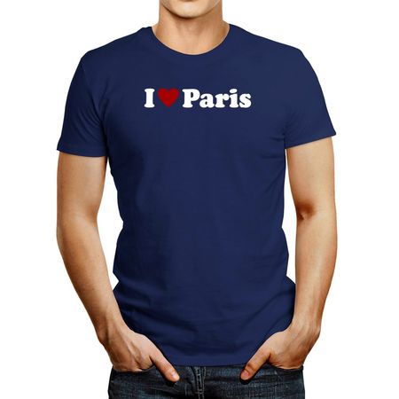 Polo de Hombre Idakoos I Love Paris Azul Acero Claro S