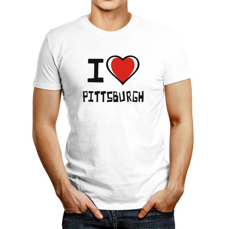 Polo de Hombre Idakoos I Love Pittsburgh Bicolor Heart Blanco Xs