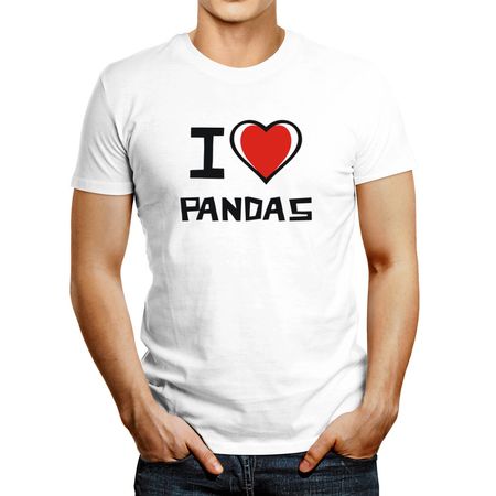 Polo de Hombre Idakoos I Love Pandas Bicolor Heart Blanco Xs
