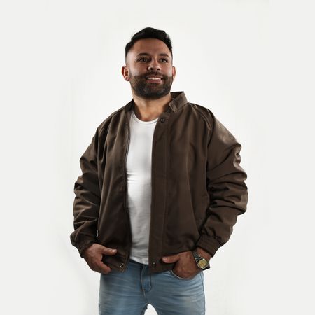 Casaca Legant Hombre Cuello Chino - Marrón M Casaca Legant Hombre Cuello Chino - Marr?n M