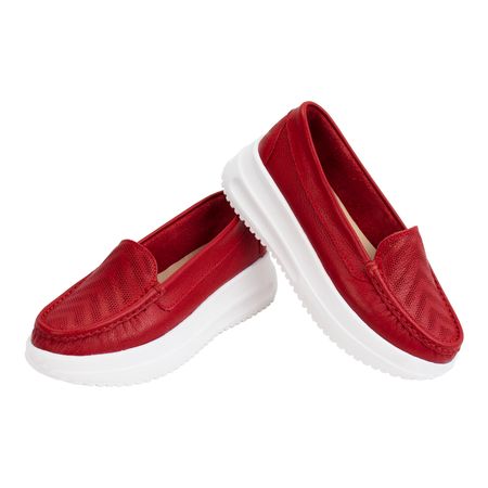 Zapato Mocasin Zapatilla Mujer Corelli Kate Rojo Vivo Talla 39