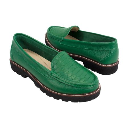 Zapato Mocasin Plataforma Mujer Corelli Ester Verde Hoja Talla 39