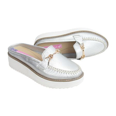 Zapato Sueco Plataforma Mujer Corelli Folia Plata Talla 39