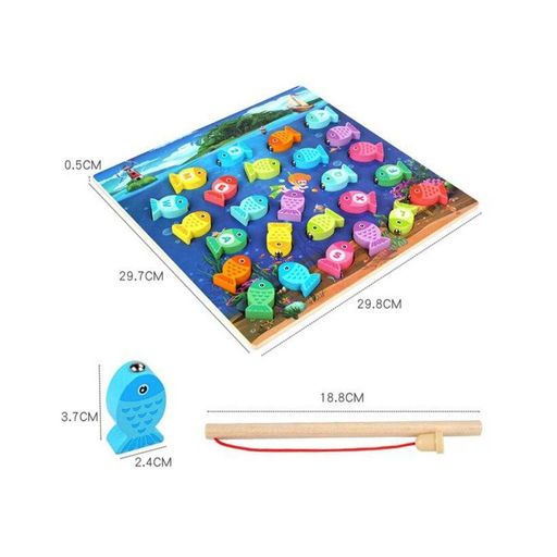 Mini Juguete De Pesca Con 6 Peces Con Iman (pack X 10)