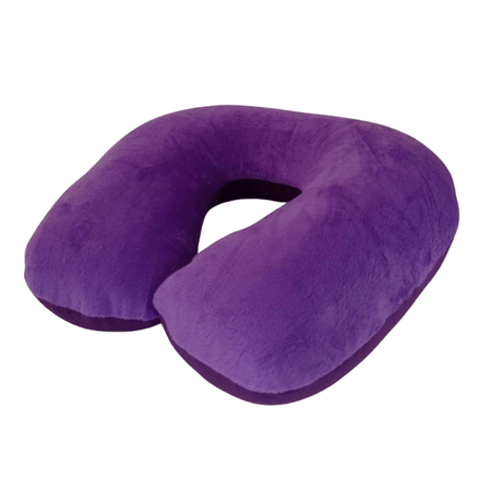 Almohada Cojin Para Cuello En U Con Bolitas Viscoelásticas Morado