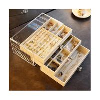 Joyero Organizador De Joyas Cofre Pulseras Relojes 3 Niveles Beigue