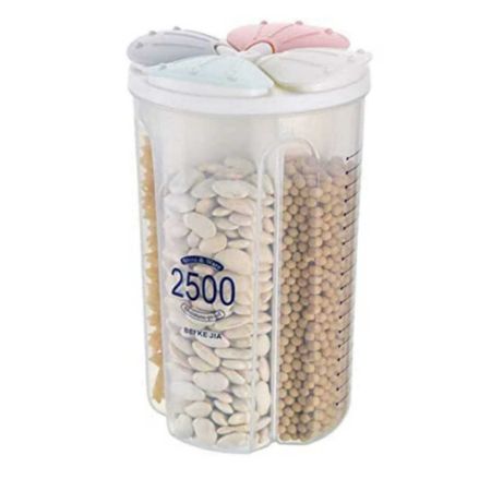 Contenedor De Cereales Granos 4 Divisiones 2500ml