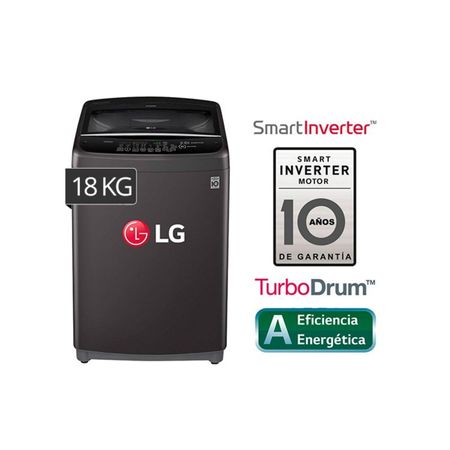 Lavadora 18 Kg LG Carga Superior Smart Inverter con TurboDrum WT18BSB