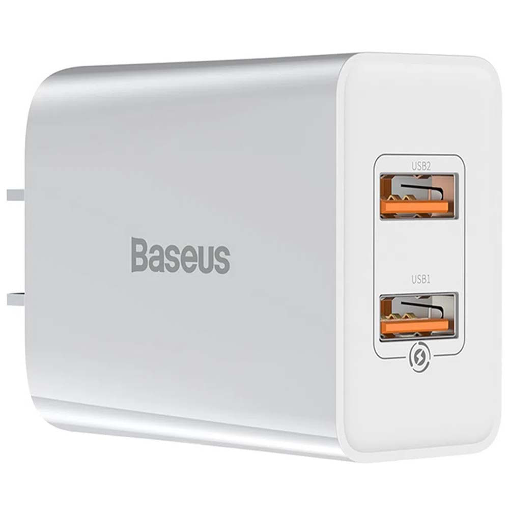 Cargador de Pared Dual BASEUS 2 Usb Blanco
