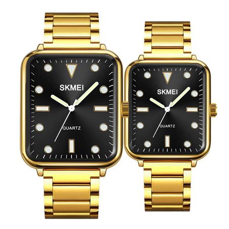 Reloj SKMEI Elegance 1954 Analogico Acero Hombre - Dorado Negro Pack Reloj SKMEI Lovers Analogico Dama y Caballero (2) - Dorado N