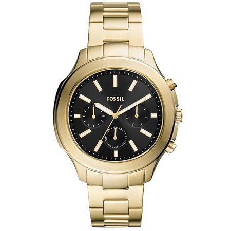 Reloj Fossil Windfield BQ2590 Multifuncional Para Hombre Acero Inoxidable - Dorado Negro