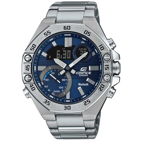 Reloj Casio Edifice ECB-10D-2A Para Hombre Bluetooth Analógico Digital - Plateado Azul