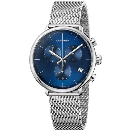 Reloj Calvin Klein High Noon Chrono K8M2712N Suizo para Hombre Fecha Plateado Azul