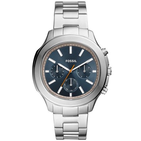 Reloj Fossil Windfield BQ2619 Multifuncional Para Hombre Acero Inoxidable Plateado Azul Acero