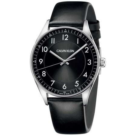 Reloj Calvin Klein Bright KBH211C1 Suizo para Hombre Acero Inoxidable Correa de Cuero Negro