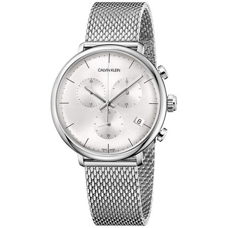 Reloj Calvin Klein High Noon Chrono K8M27126 Suizo para Hombre Fecha Plateado