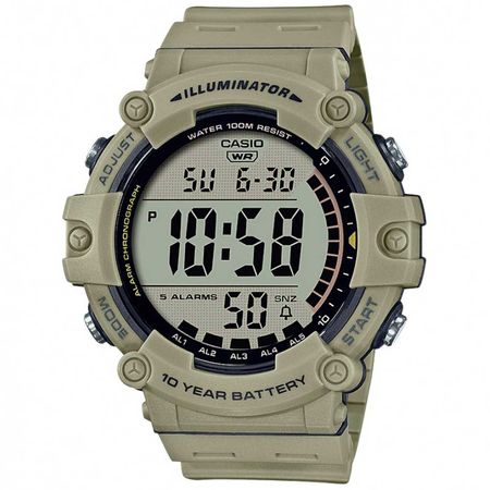 Reloj Casio AE-1500WH-5AV Digital para Hombre Alarma Fecha Luz Correa de Resina Beige Militar